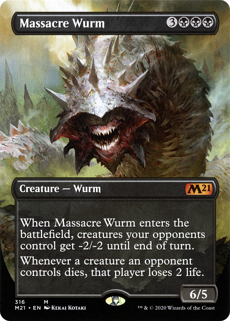 Massacre Wurm (Alternate Art) (M21-316) - Core Set 2021 (Borderless)