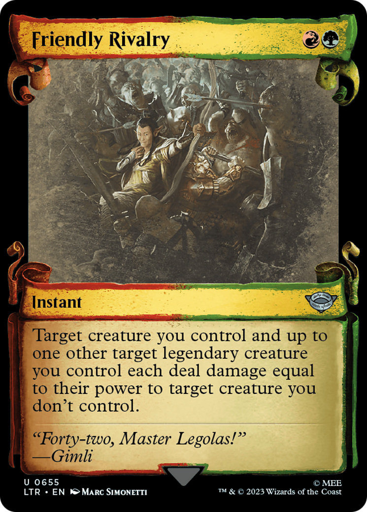 Friendly Rivalry (Showcase Scrolls) (LTR-655) - The Lord of the Rings: Tales of Middle-earth: (Showcase) Foil