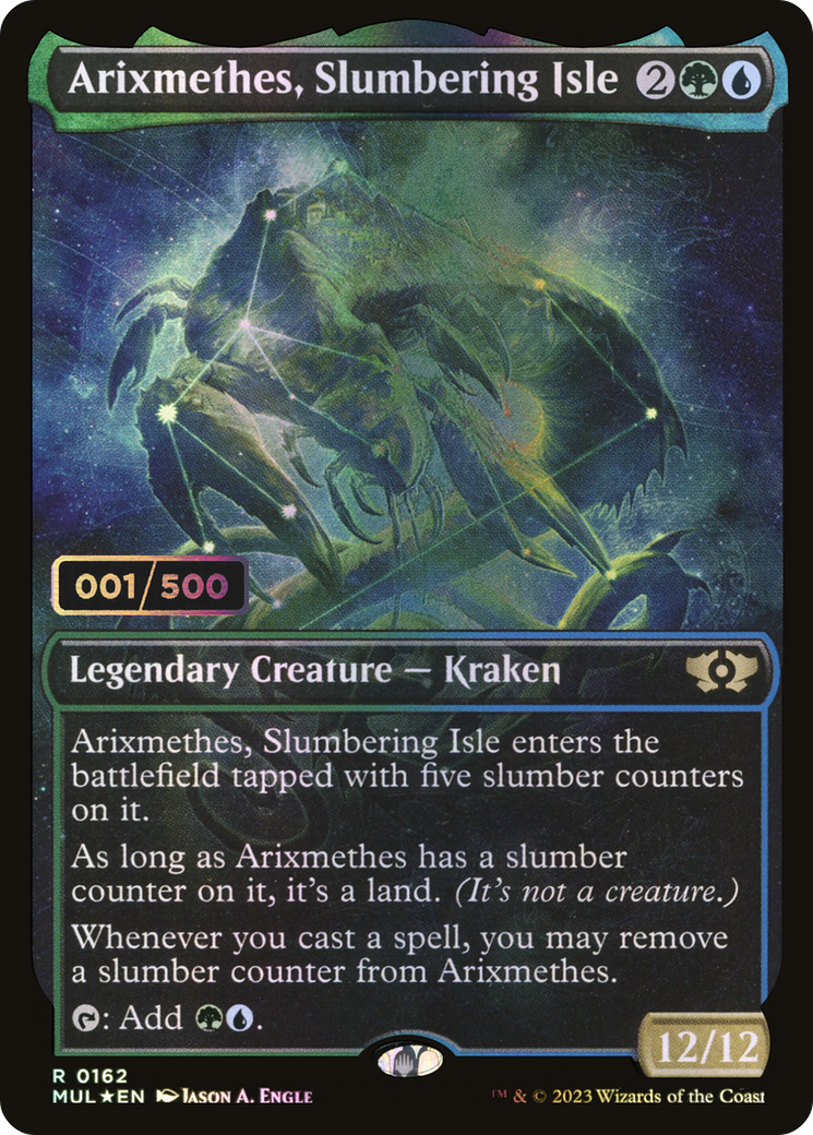 Arixmethes, Slumbering Isle (Serial Numbered) (MUL-162) - Multiverse Legends: (Showcase) Foil
