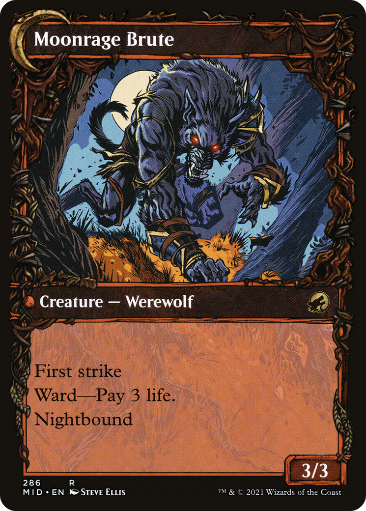 Brutal Cathar // Brute Moonrage (MID-286) - Innistrad : Chasse de minuit : (Vitrine, Transformation double face)