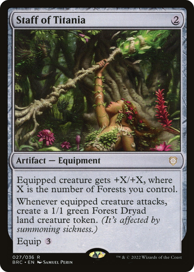 Staff of Titania (BRC-027) - The Brothers' War Commander Foil
