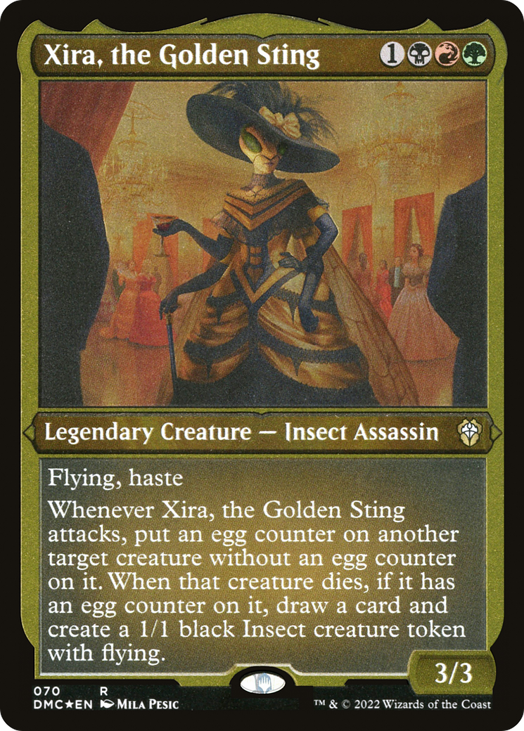 Xira, l'Aiguillon d'Or (DMC-070) - Dominaria United Commander, feuille gravée