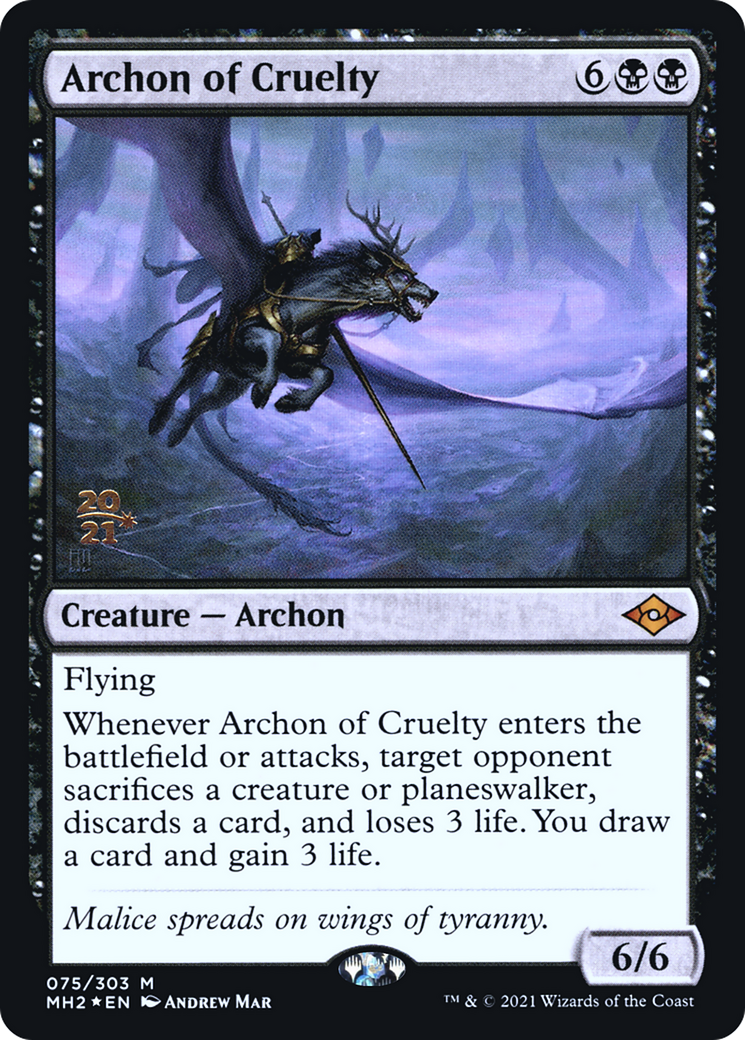 Archon of Cruelty (PRE-075) - Modern Horizons 2 Promos Foil