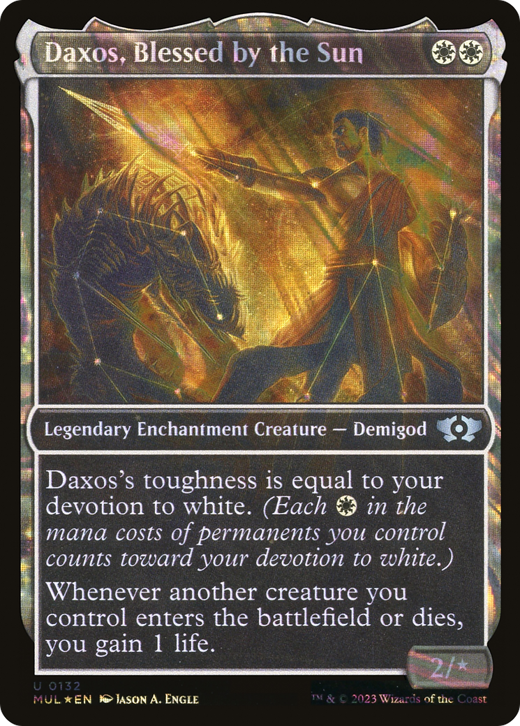 Daxos, Blessed by the Sun (Halo Foil) (MUL-132) - Multiverse Legends: (Showcase, enchantment) Foil