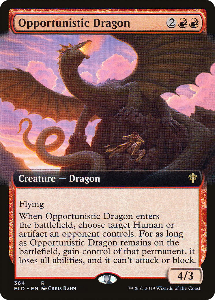 Opportunistic Dragon (Extended Art) (ELD-364) - Throne of Eldraine: (Extended Art) Foil
