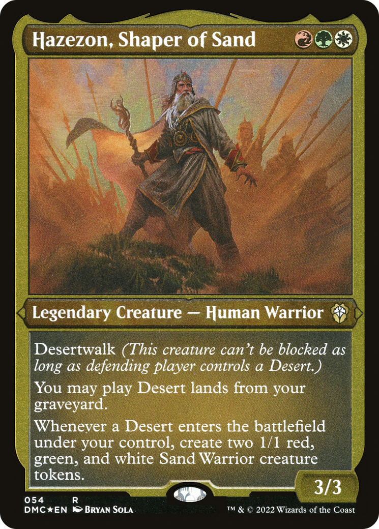 Hazezon, Façonneur de Sable (DMC-054) - Dominaria United Commander, feuille gravée