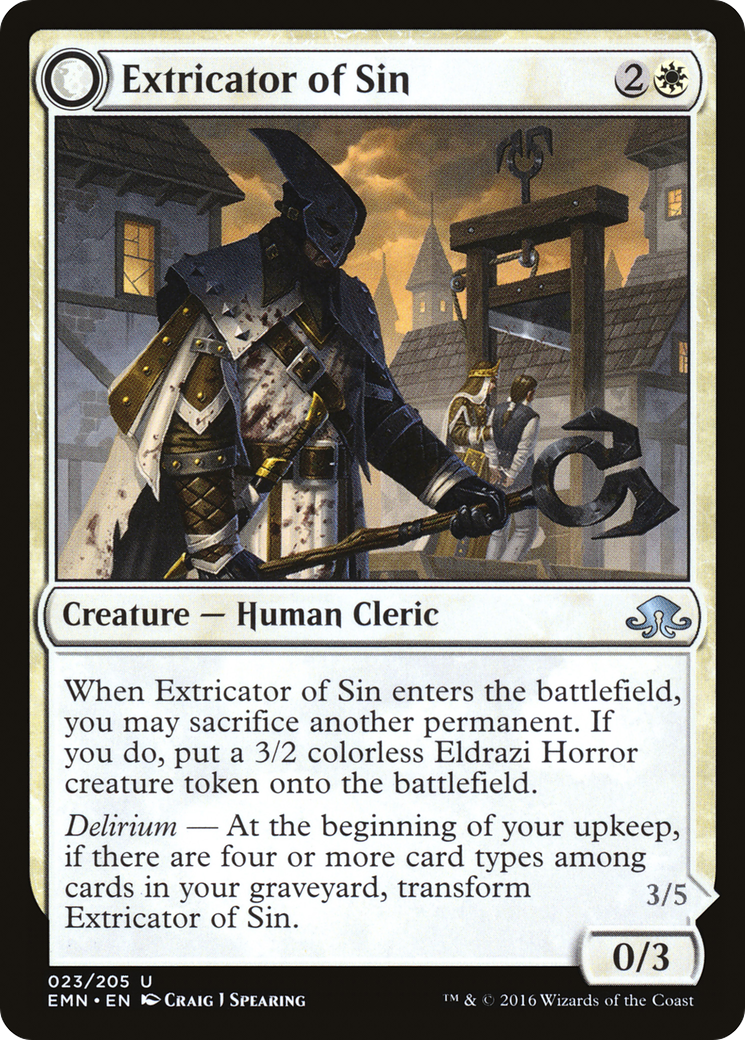 Extricateur de Péché // Extricateur de Chair (EMN-023) - Eldritch Moon : (mooneldrazidfc) Feuille