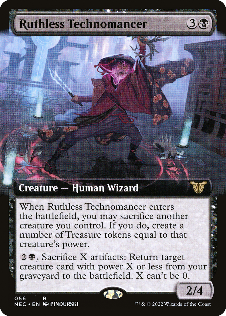 Ruthless Technomancer (Extended Art) (NEC-056) - Neon Dynasty Commander: (Extended Art)