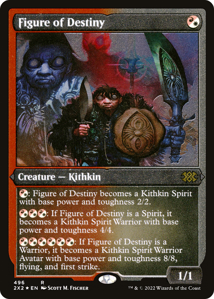 Figure of Destiny (2X2-496) - Double Masters 2022 Etched Foil
