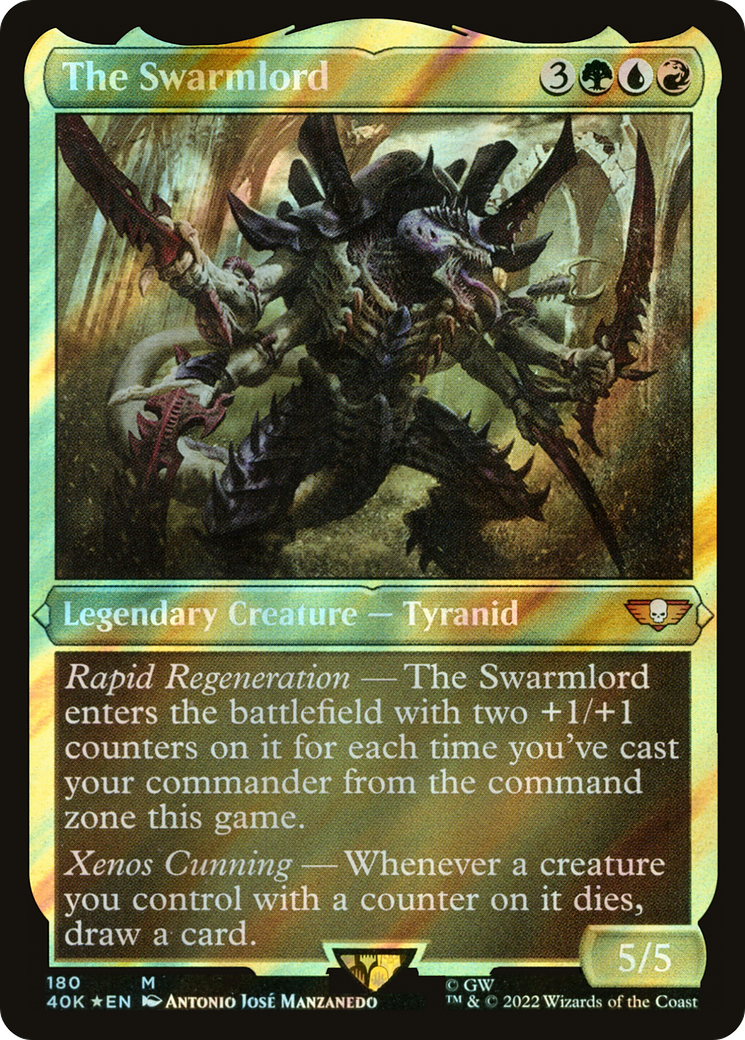 The Swarmlord (Display Commander) (Surge Foil) - Thick Stock (40K-180) - Warhammer 40,000 Commander Foil