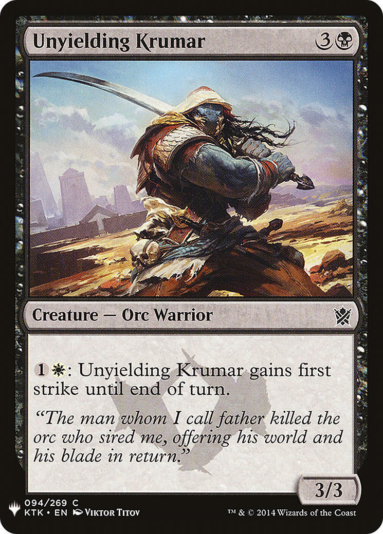 Unyielding Krumar (LIST-KTK-94) - The List