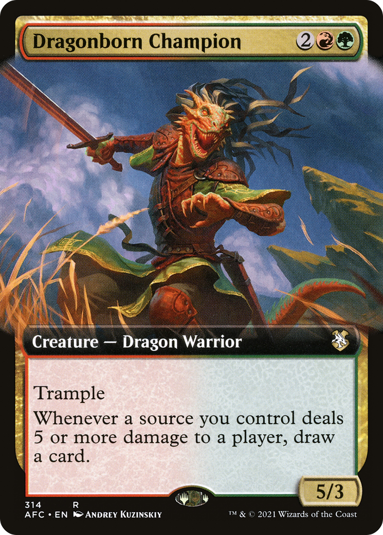 Dragonborn Champion (Extended Art) (AFC-314) - Forgotten Realms Commander: (Extended Art)