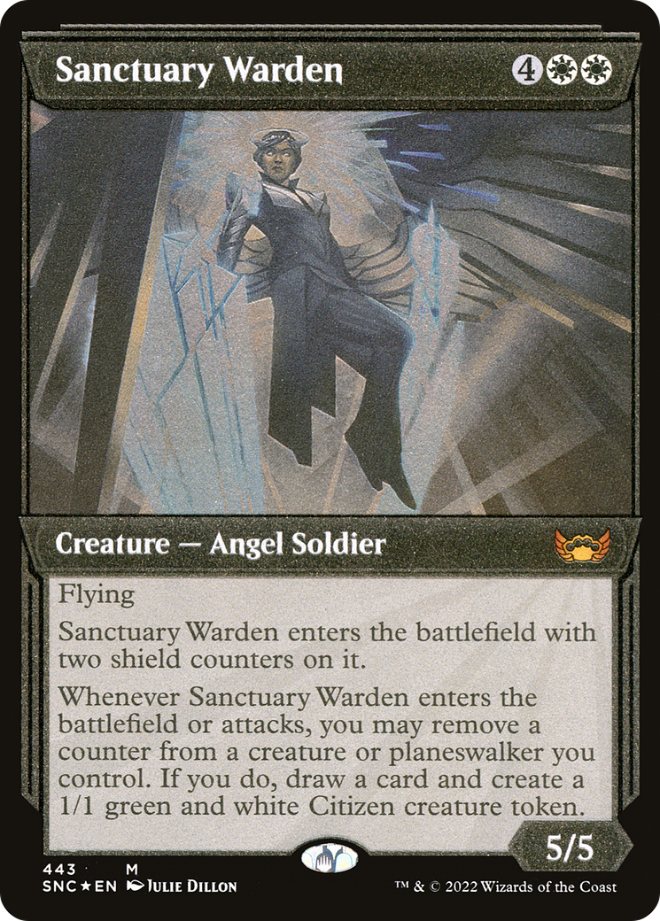 Sanctuary Warden (Showcase) (Foil Etched) (SNC-443) - Streets of New Capenna: (Showcase) Foil