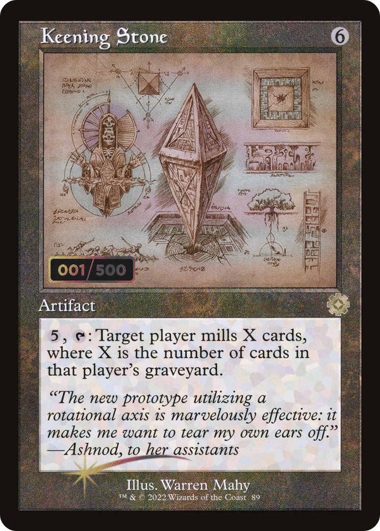 Keening Stone (Schematic) (Serial Numbered) (BRR-89Z) - The Brothers' War Retro Artifacts Foil