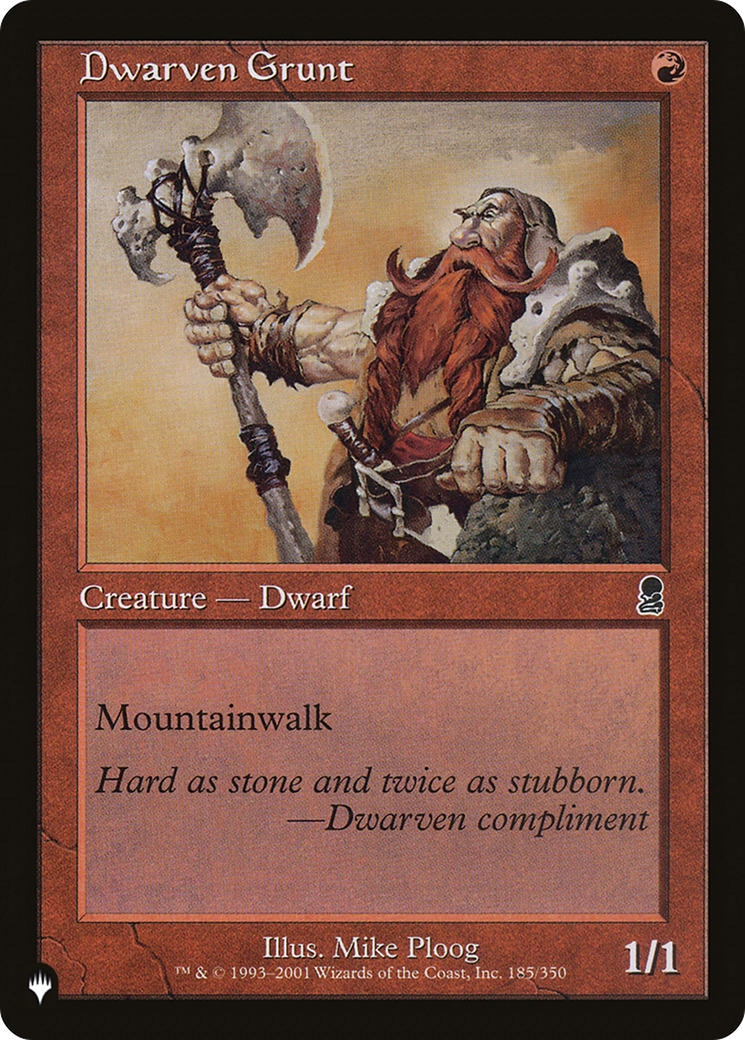 Dwarven Grunt (LIST-185/350) - The List