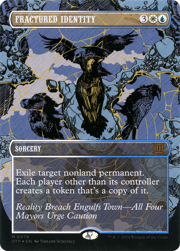 Fractured Identity (Textured Foil) (OTP-076) - Breaking News (Borderless) Foil