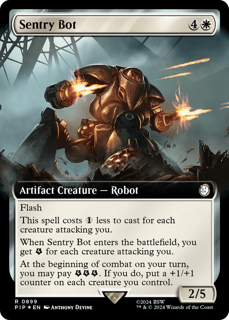 Sentry Bot (Extended Art) (Surge Foil) (PIP-899) - Fallout: (Extended Art) Foil