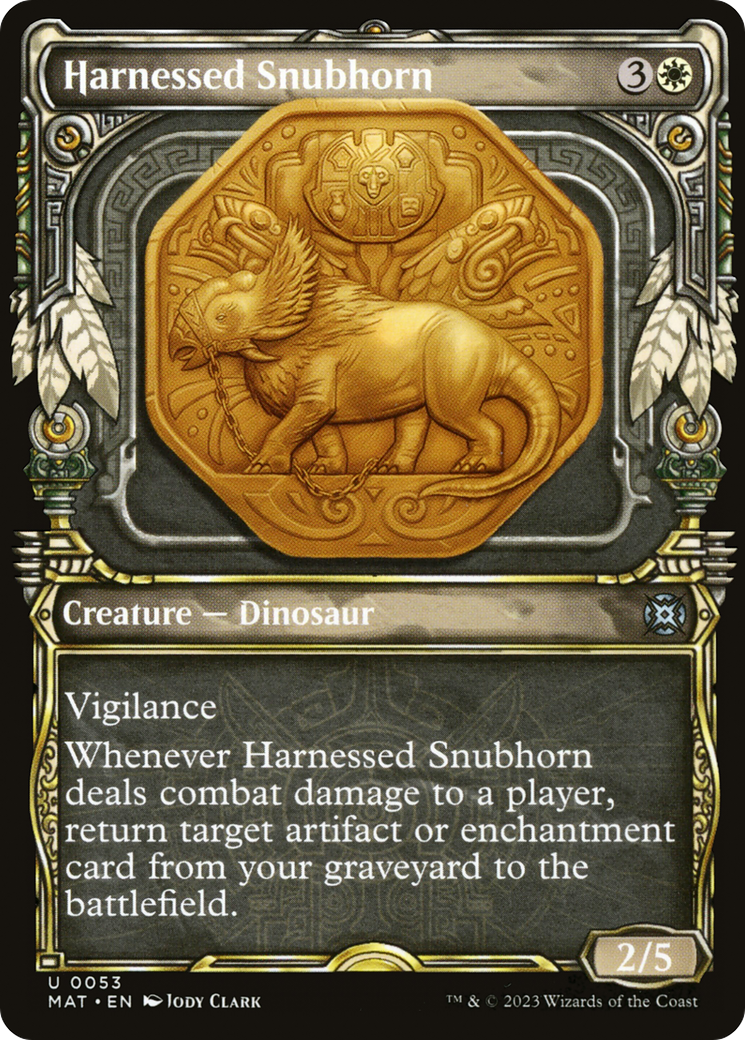 Harnessed Snubhorn (Showcase) (MAT-053) - March of the Machine: The Aftermath: (Showcase) Foil