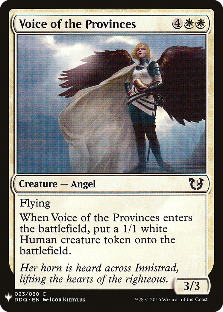 Voice of the Provinces (LIST-DDQ-23) - The List