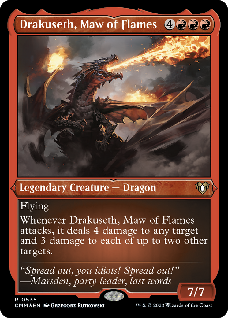 Drakuseth, Gueule de Flammes (CMM-535) - Commander Masters Etched Foil