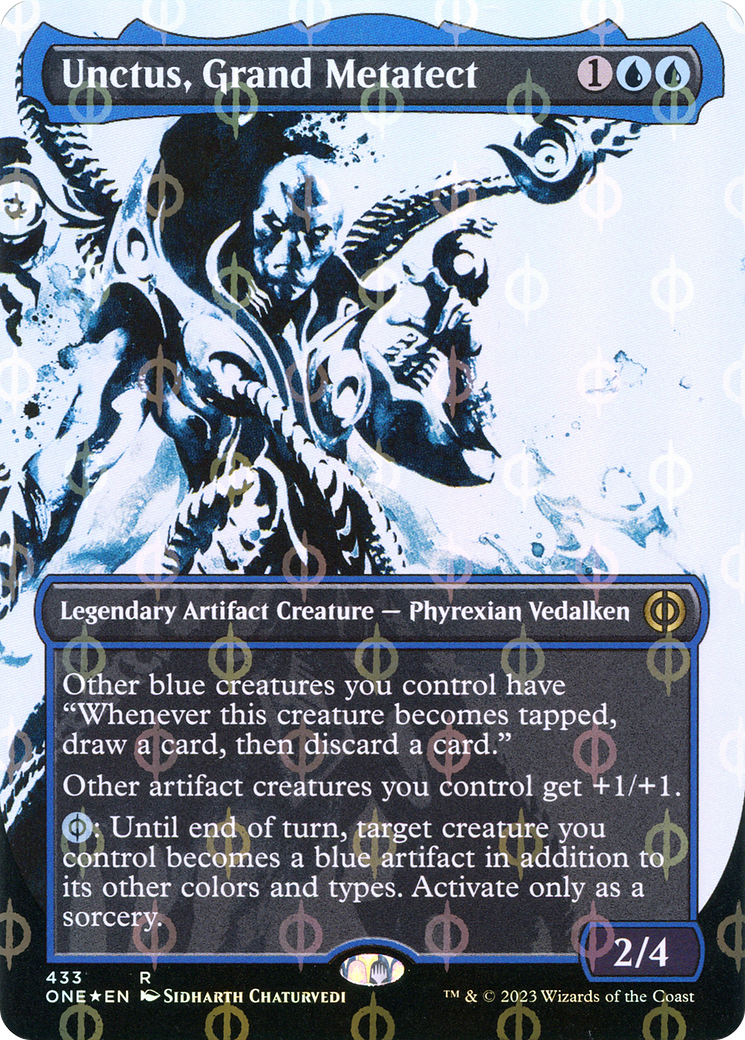 Unctus, Grand Metatect (Showcase) (Step-and-Compleat Foil) (ONE-433) - Phyrexia: All Will Be One: (Showcase) (Borderless) Foil