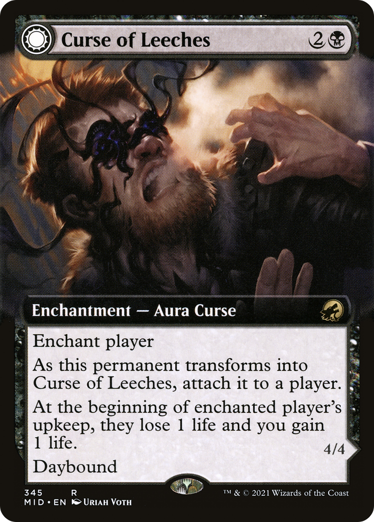 Curse of Leeches (Extended Art) (MID-345) - Innistrad: Midnight Hunt: (Extended Art, Double Faced Transform) Foil