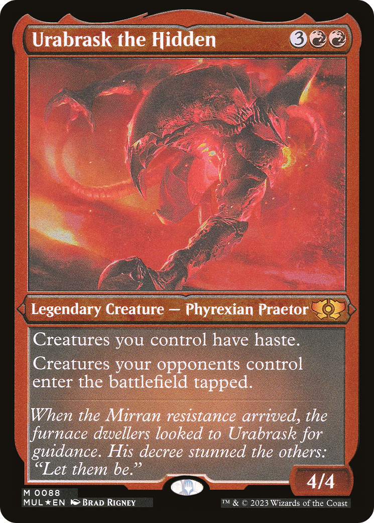 Urabrask the Hidden (Foil Etched) (MUL-088) - Multiverse Legends Foil