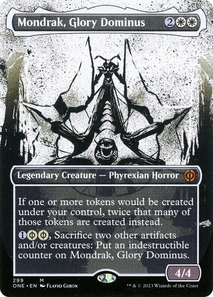 Mondrak, Glory Dominus (Showcase) (ONE-299) - Phyrexia: All Will Be One: (Showcase) (Borderless) Foil