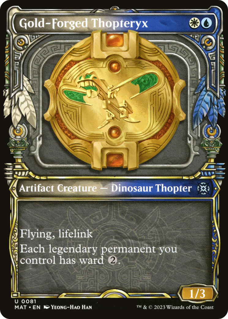 Gold-Forged Thopteryx (Showcase) (MAT-081) - March of the Machine: The Aftermath: (Showcase) Foil