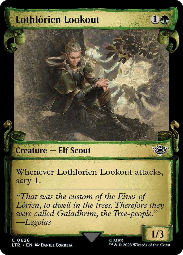 Lothlorien Lookout (Showcase Scrolls) (LTR-626) - The Lord of the Rings: Tales of Middle-earth: (Showcase) Foil