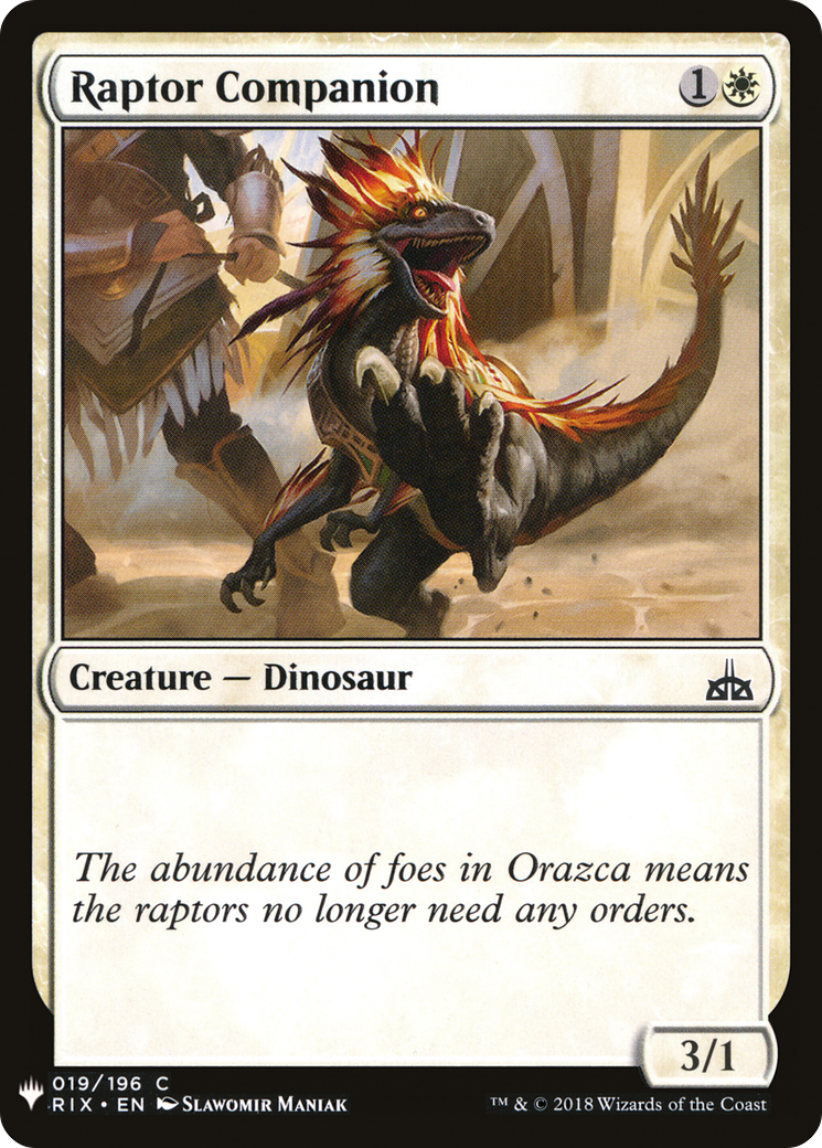Raptor Companion (LIST-RIX-19) - The List