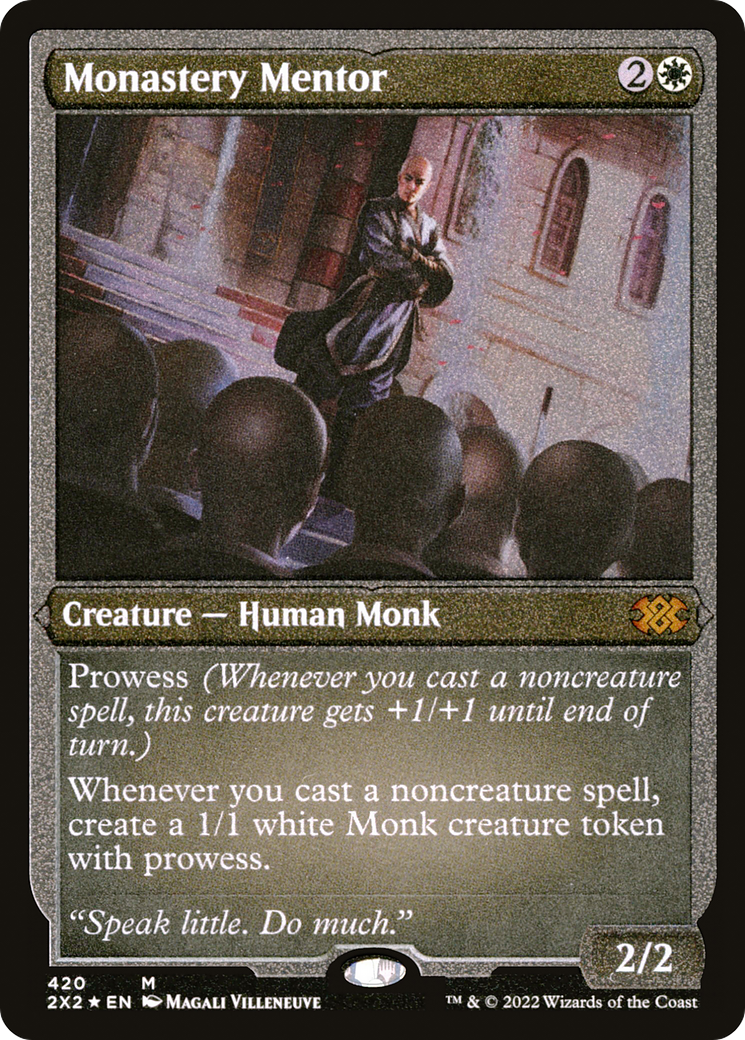 Monastery Mentor (2X2-420) - Double Masters 2022 Etched Foil