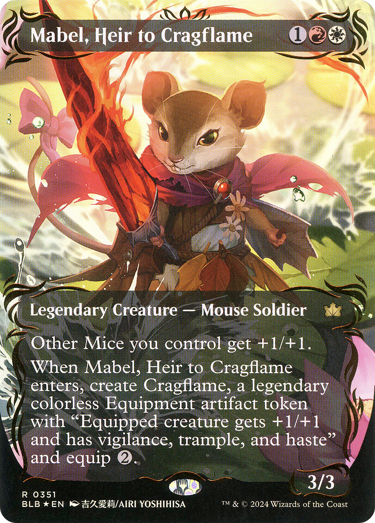 Mabel, héritière de Cragflame (BLB-351) - Bloomburrow : (Vitrine) (Sans bordure) Feuille
