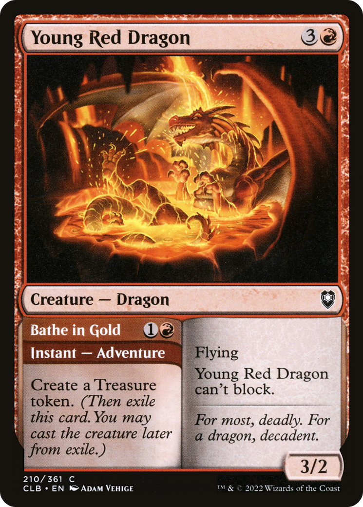 Jeune Dragon Rouge // Bain d'Or (CLB-210) - Commander Legends : La Bataille pour Baldur's Gate Foil
