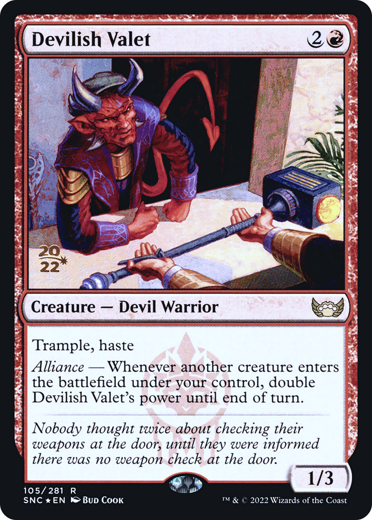 Devilish Valet (PRE-105) - Streets of New Capenna Promos Foil