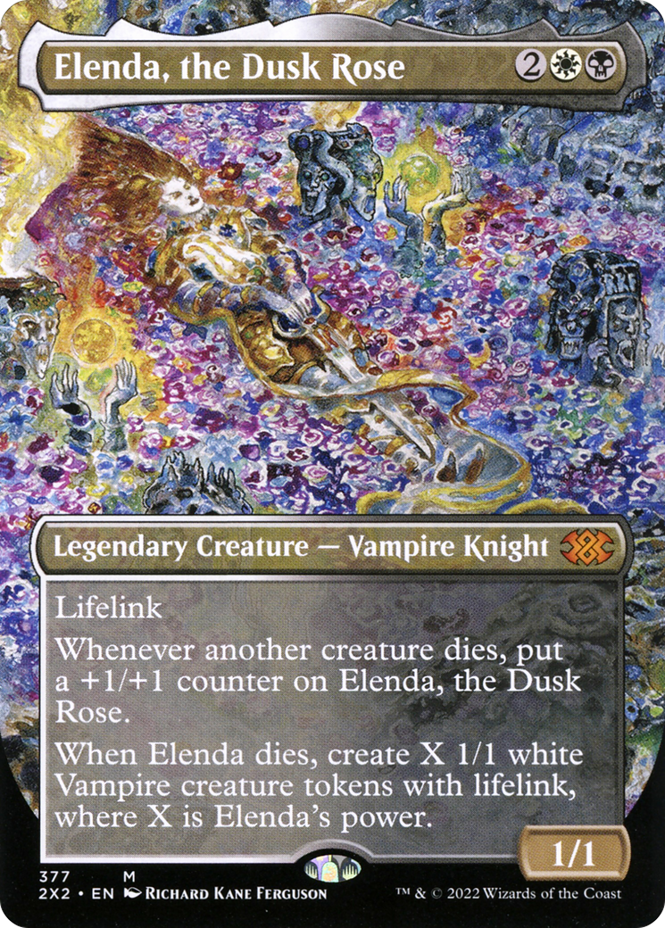 Elenda, the Dusk Rose (Borderless) (2X2-377) - Double Masters 2022 (Borderless) Foil