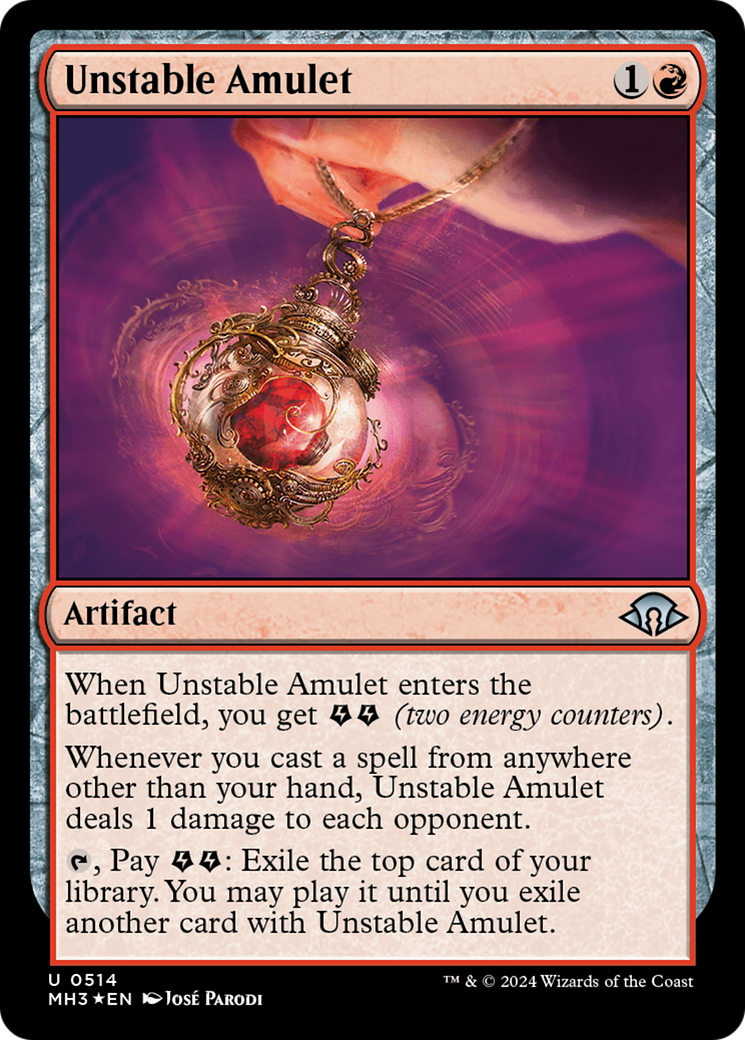 Unstable Amulet (Ripple Foil) (MH3-514) - Modern Horizons 3 Foil