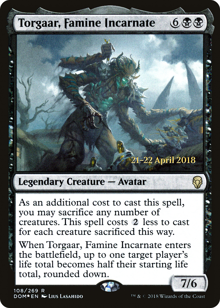 Torgaar, Famine Incarnate (PRE-108S) - Dominaria Promos Foil