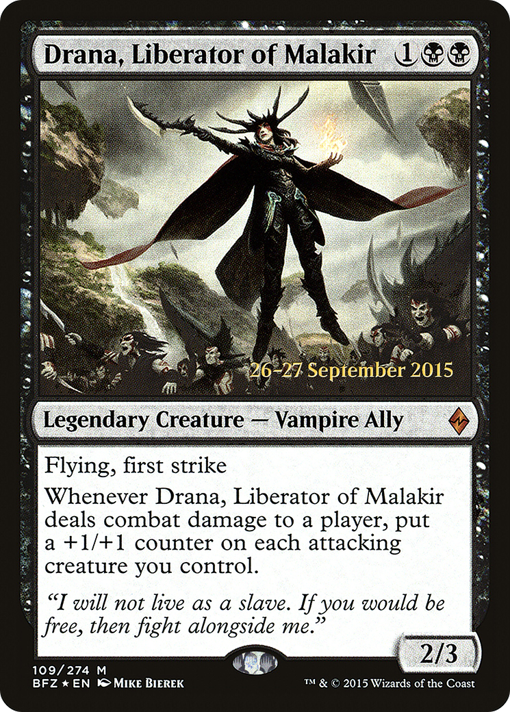 Drana, Liberator of Malakir (PRE-109) - Battle for Zendikar Promos Foil