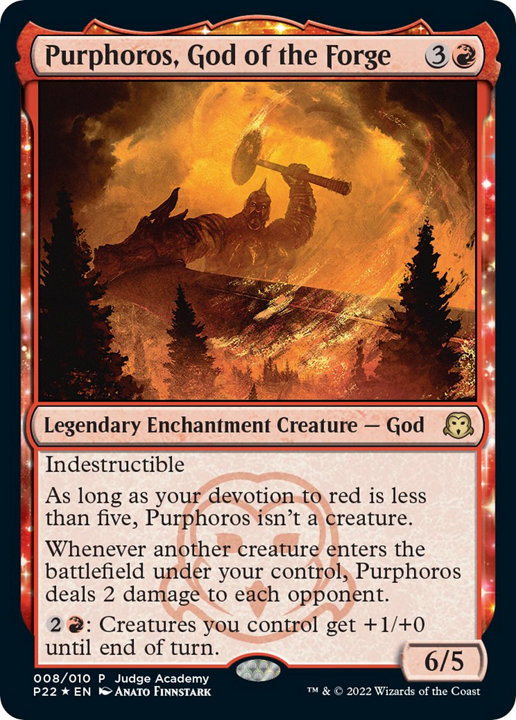 Purphoros, God of the Forge (JDG-008) - Judge Gift Cards 2022: (enchantment) Foil