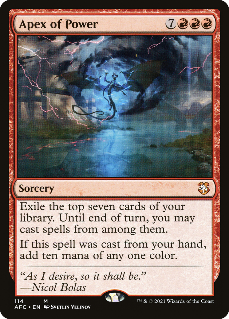 Apex du pouvoir (AFC-114) - Commandant des Royaumes oubliés