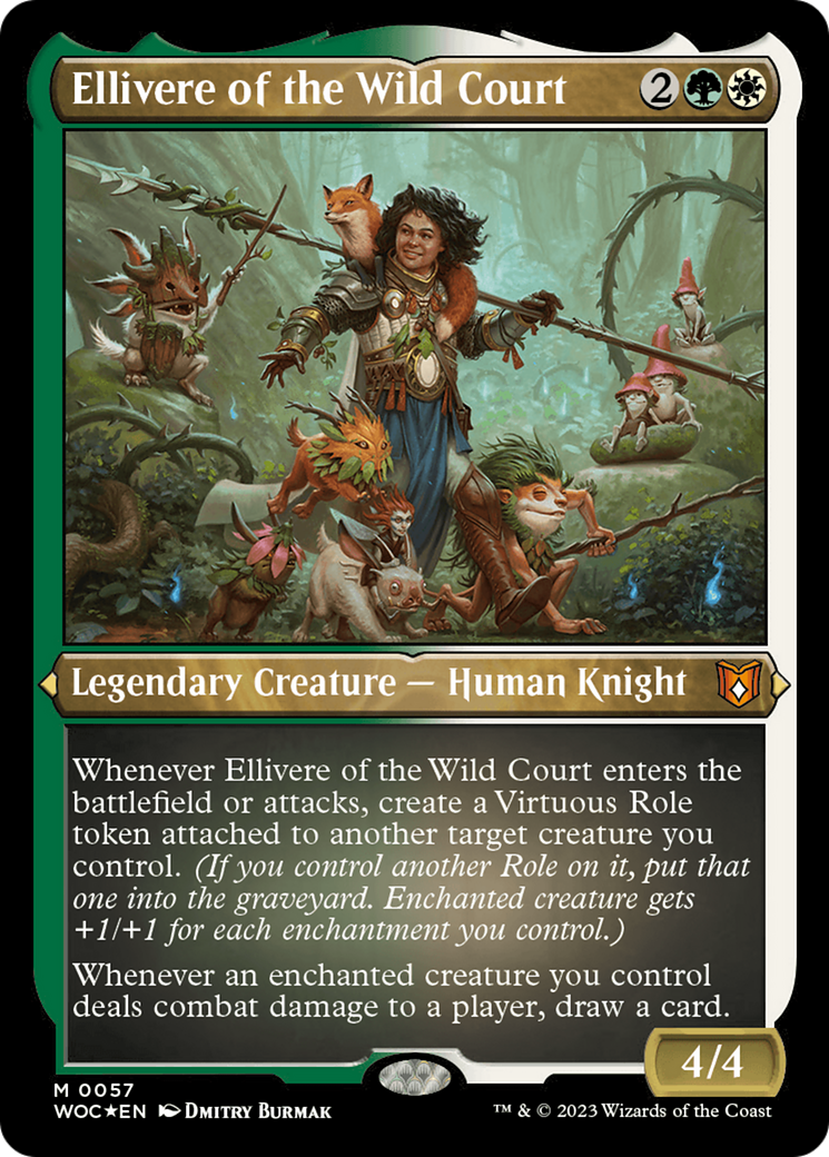 Ellivere of the Wild Court (Display Commander) - Thick Stock (WOC-057) - Wilds of Eldraine Commander Foil