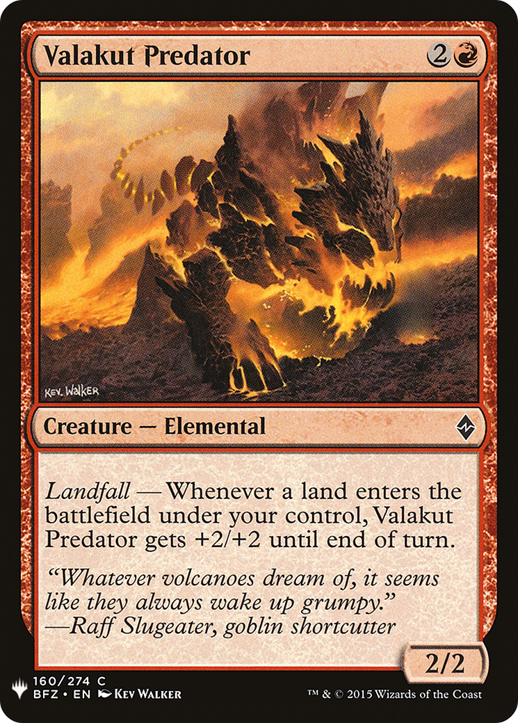 Valakut Predator (LIST-BFZ-160) - The List
