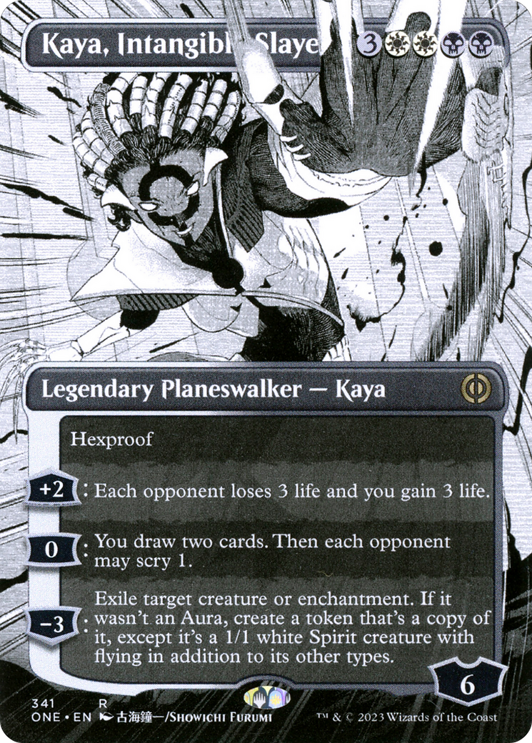 Kaya, Intangible Slayer (Borderless) (ONE-341) - Phyrexia: All Will Be One: (Showcase) (Borderless)