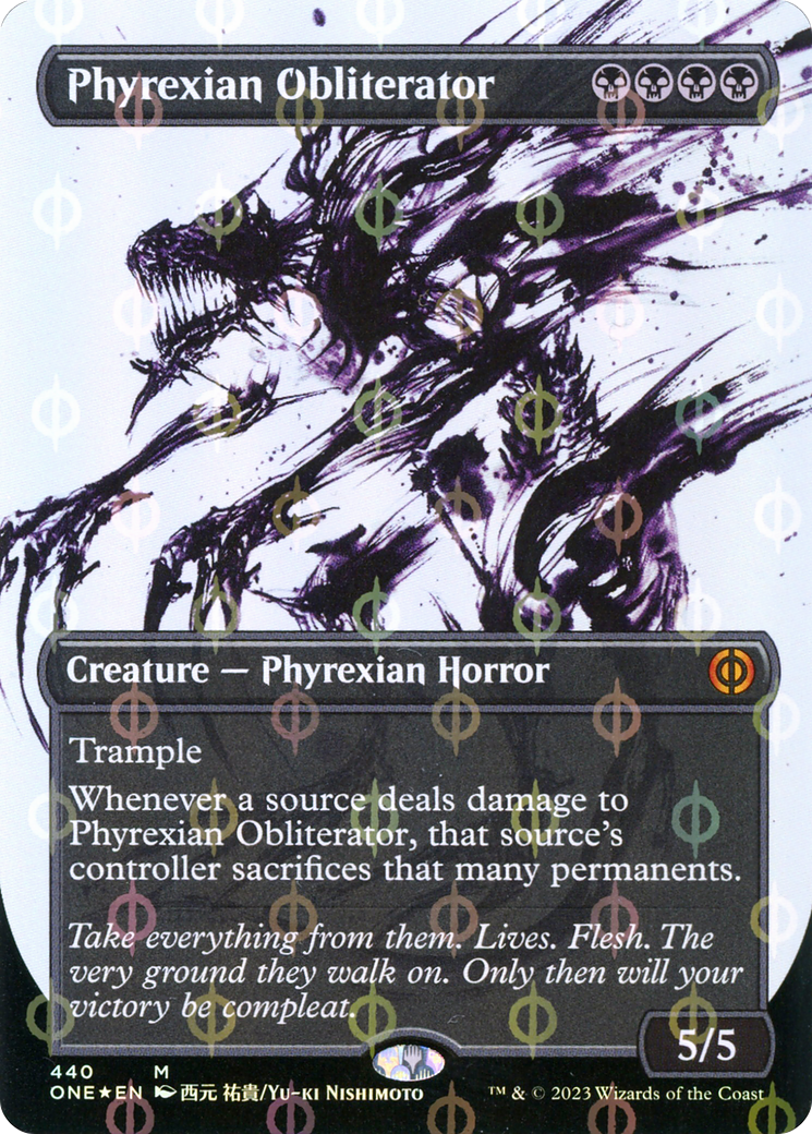 Phyrexian Obliterator (Showcase) (Step-and-Compleat Foil) (ONE-440) - Phyrexia: All Will Be One: (Showcase) (Borderless) Foil