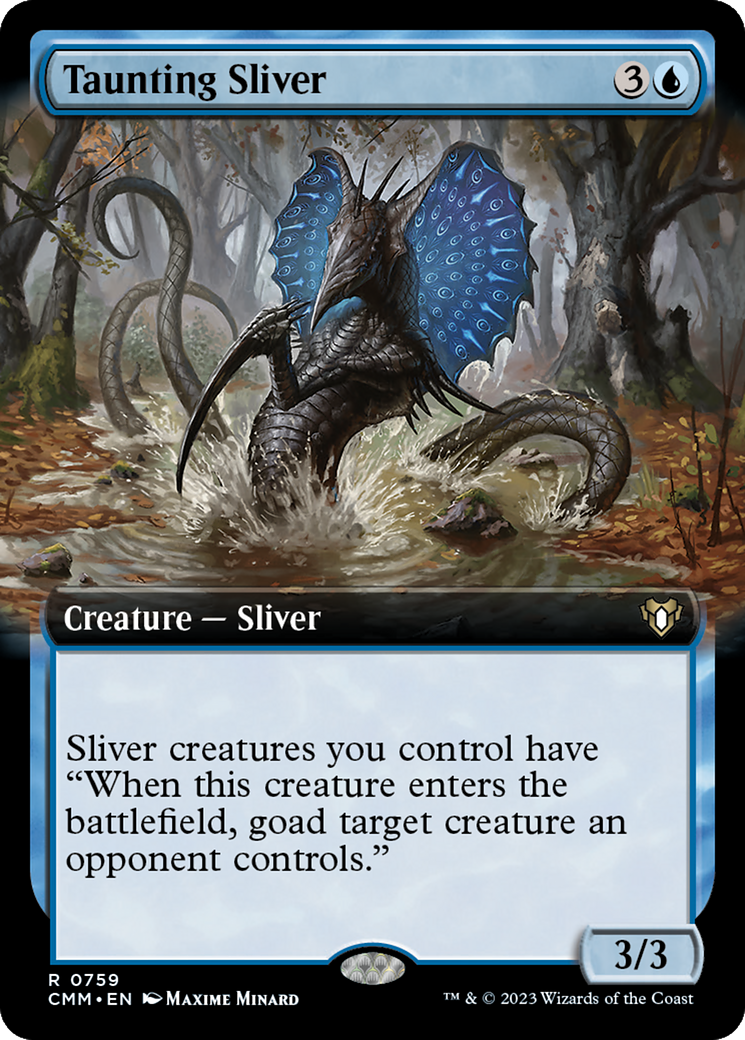Taunting Sliver (CMM-759) - Commander Masters: (Extended Art) Foil