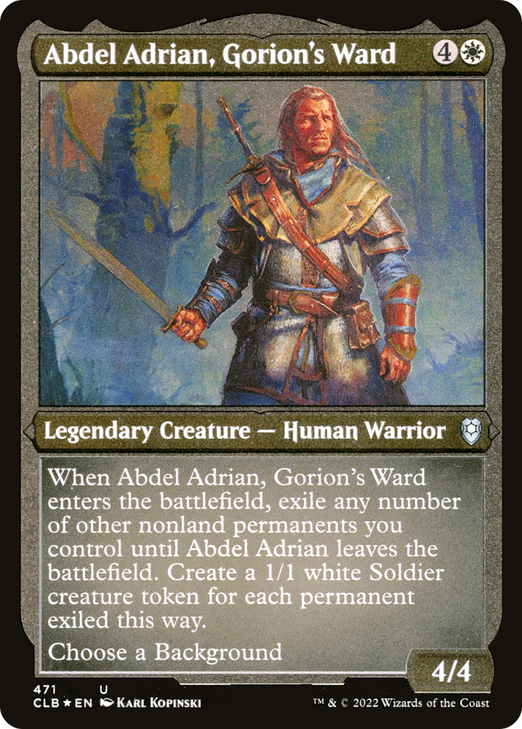 Abdel Adrian, pupille de Gorion (CLB-471) - Commander Legends : La Bataille pour Baldur's Gate (feuille gravée)