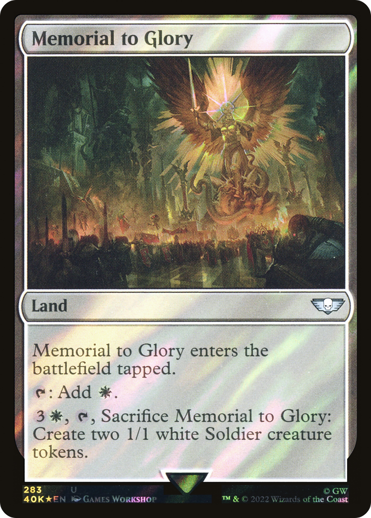 Memorial to Glory (Surge Foil) (40K-283★) - Warhammer 40,000 Commander Foil