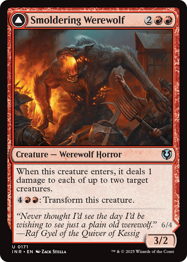 Smoldering Werewolf // Erupting Dreadwolf (INR-171) - Innistrad Remastered Foil