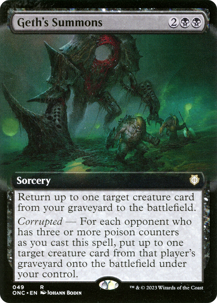 Geth's Summons (Extended Art) (ONC-049) - Phyrexia: All Will Be One Commander: (Extended Art) Foil